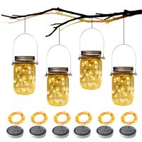 Solar Power Mason Jar Lid Lights LED Waterproof Fairy Light String Lights Garden Decor Christmas Lights Outdoor Wedding Decor