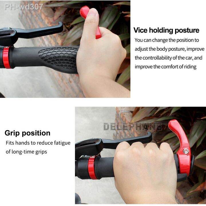 mountain-bicycle-grip-handlebar-end-cap-aluminium-alloy-lock-mtb-road-bike-handlebar-grip-anti-skid-soft-rubber-bicycle-grips