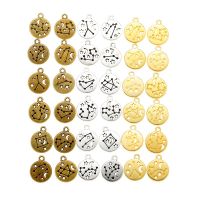 12pcs(1set) Wholesale 3 Color Zodiac Charms Alloy Metal Constellation Pendants For DIY Handmade Jewelry Accessories Making DIY accessories and others