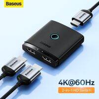 Baseus สวิตช์ตัวแยก HDMI 2-Direction 2-Direction 4K/60Hz ตัวสลับ HDMI 1x อะแดปเตอร์2X1ตัวแปลงสัญญาณเอาท์เวอร์สำหรับ PS4/3กล่องทีวี