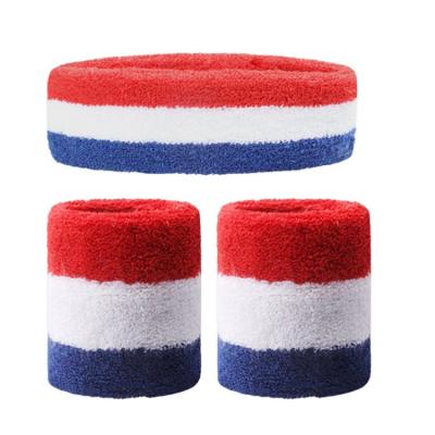 4th of July Sport Headband 3 Pcs American Patriotic Sweatbands for Wrist and Head Breathable Sweat-Absorbent Bands for Running Gym Basketball Exercise and Football honest