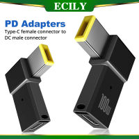 ECILY PD 100W ชนิด C USB หญิงไปยัง DC ตัวผู้อะแดปเตอร์สำหรับเลโนโว Thinkpad USB-C แปลงสายชาร์จเร็วปลั๊ก PD สี่เหลี่ยม