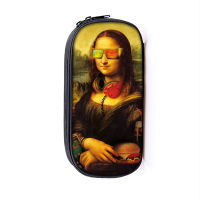 Funny Mona Lisa Starry Night Cosmetic Case Pencil Bag Van Gogh Michelangelo Da Vinci Art Kids Pencil Bags School Supplies