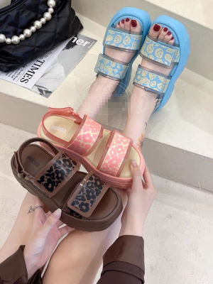 Melissa Girls Thick Sole Sandals, Sponge Sole, Casual Sports Shoes, Velcro, Elevated Roman Beach Shoes, Summer