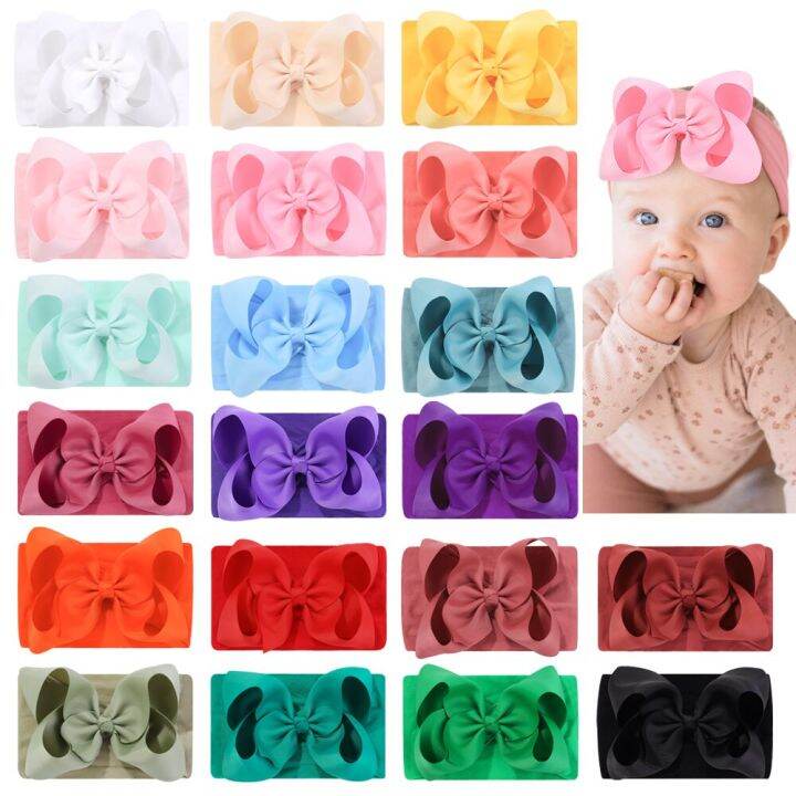 1ชิ้นที่คาดผม-kado-bayi-bando-bayi-baru-lahir-bando-bayi-ของขวัญนุ่มพิเศษ20สีโบว์ริบบิ้นขนาดใหญ่-bando-bayi-สาวเครื่องประดับผม-bandana-กว้าง