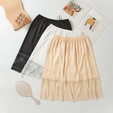 X_LON Lace Underskirt Skirt Extender Petticoat Slip Inner Skirt Inner Wear  Skirt Extension Embellishment Kain Dalam