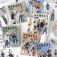 Panda Online 40PCS Street Girl Series Character Washi Stickers Album Diary Journal Decorative Crafts Scrapbooking DIY Sticker