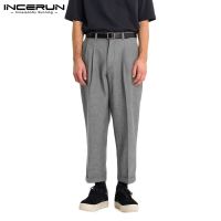 CODiy085671 INCERUN Men Fashion Simple Style Casual Buttons Solid Color Loose Long Pant