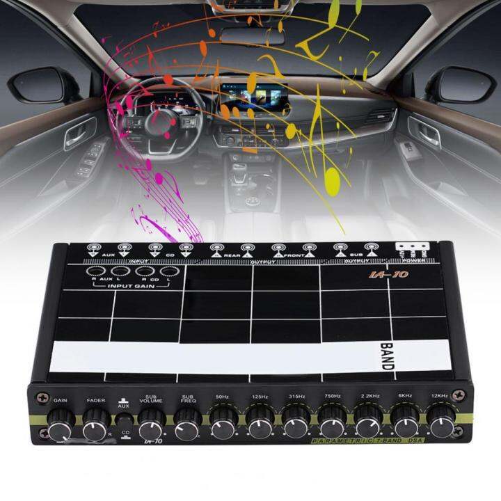 Audio Equalizer High Sensitivity Universal Black 7Band Digital Stereo