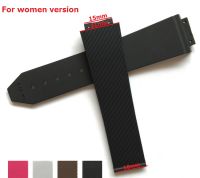 Watchband for female women rubber strap waterproof silicone watch band 15*21mm band 18mm logo on strap butterfly buckle