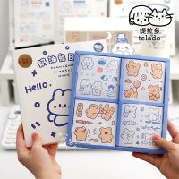 100 Pcs/set Bear Stickers Creative Cute Cartoon Animal Food Stickers Kawaii Washi Stickers Set Daily Planner School Stationery