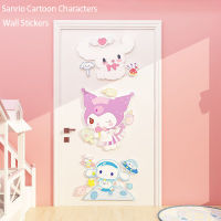 Kawaii Sanrio Kuromi My Melody Cinnamoroll สติ๊กเกอร์ติดผนังห้องนอนสาวน่ารักเครื่องประดับตกแต่งเด็กข้างเตียงภาพวาด