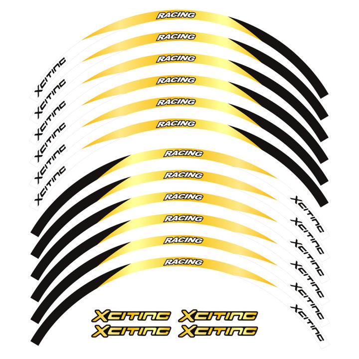 สติกเกอร์ติดมอเตอร์ไซค์สะท้อนสติกเกอร์ตกแต่งสะท้อนแสงแถบขอบดุมล้อสไตล์สติกเกอร์แต่งล้อมอเตอร์ไซค์13และ13มอเตอร์ไซค์-inch-ทั้งเซตสำหรับ-kymco-xcitng-สติกเกอร์ติด-ct-250-ct250-mags