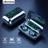 MIXTONE F9 หูฟังไร้สายบลูทูธ TWS เบสสเตอริโอระบบควบคุมแบบสัมผัสอัจฉริยะ LED จอแสดงผลดิจิตอลกันน้ำพร้อมไมโครโฟน