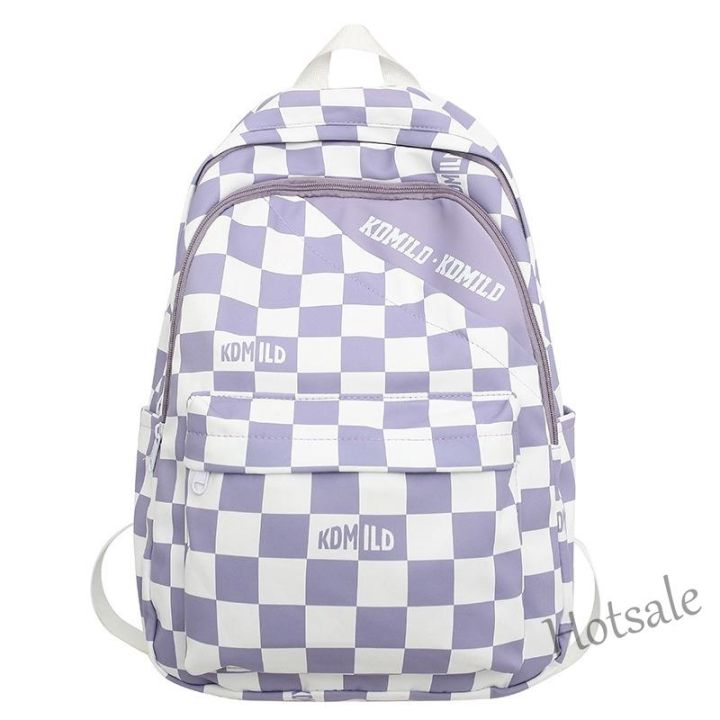 hot-sale-c16-new-ins-student-plaid-schoolbag-large-capacity-computer-backpack-girls-travel-bag
