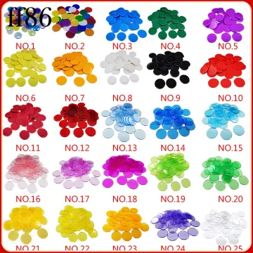 100pcs Colorful Transparent Bingo Markers, Bingo Chips Game Tokens In 8  Mixed Colors Of Orange, Yellow, Blue, Green, Red, Purple, Pink, Rose (each  With A Diameter Of 3/4 Inches)