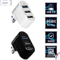 CAIMAKEU แล็ปท็อปพีซี หมุนได้ มินิ ความเร็วสูง อะแดปเตอร์ USB 3.0 Hub 3พอร์ต กล่องแยก