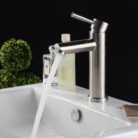 Wholesale And Retail Bathroom Basin Sinks 304 Stainless Steel Faucets Hot Cold Mixer Tap Single Hole