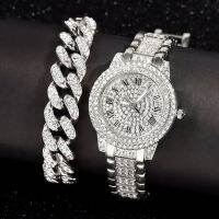 （A Decent035）สร้อยข้อมือผู้หญิง Rhinestone เต็มรูปแบบสีเงินผู้หญิง Dollfeminino