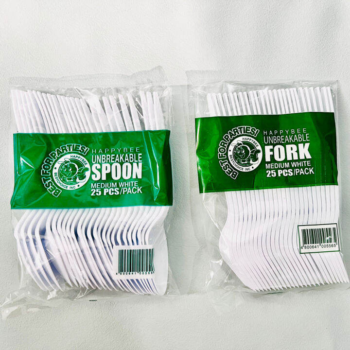 Unbreakable White Spoon and/or Fork 25pcs Lazada PH