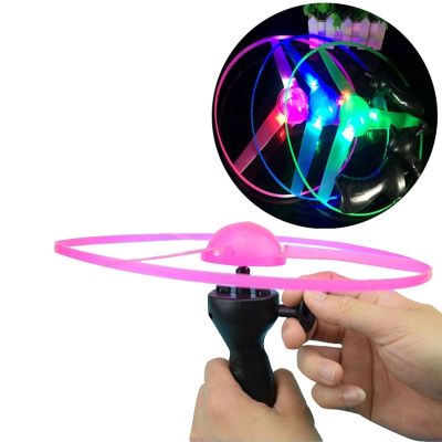 【CW】 Luminous Flying Disc Bamboo Dragonfly Propeller Toy with Mute  amp; LED Funny Indoor Outdoor Play Aerocraft Toy for Kids 3