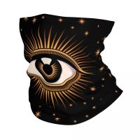 ☼℡◘ Evil Eye Bandana Neck Gaiter Windproof Face Scarf Cover Men Women All Seeing Eye Art Headwear Tube Balaclava