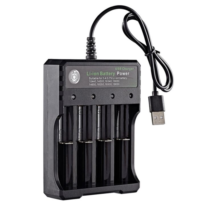 USB 18650 Battery Charger 4 Slots Charger AC 110V 220V for 18650 Charging   Rechargeable Lithium Battery 