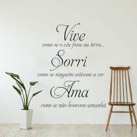 【hot】□☊㍿  Portuguese Wall Stickers  Vive Como Se O Ceu Fosse Na Vinyl Decals Room Decoration