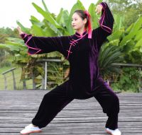 คุณภาพสูงฤดูใบไม้ร่วงและฤดูหนาวหนา Pleuche Practice Tai Chi Taiji ชุด Wushu Kung Fu เครื่องแบบชุดศิลปะการต่อสู้เสื้อผ้า