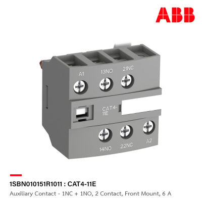 ABB : Auxiliary Contact - 1NC + 1NO, 2 Contact, Front Mount, 6 A รหัส CAT4-11E : 1SBN010151R1011 เอบีบี