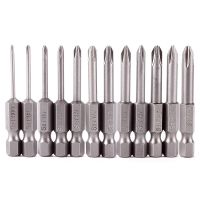 ☎ 12 Pcs/Set 50mm 1/4 Inch Hex Shank Magnetic Phillips Cross Screwdriver Bits Tool S2 Alloy Steel Screwdriver Set