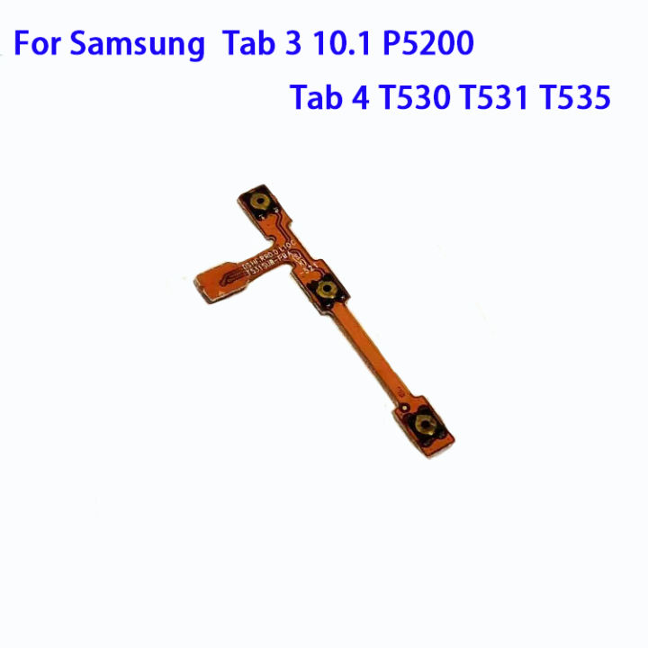 สวิทช์ไฟปุ่มเปิดปิดสายเคเบิ้ลยืดหยุ่นสำหรับ Samsung Galaxy Tab 3 10.1 P5200แท็บ P5210 4 T530 T531อะไหล่สายเคเบิล T535