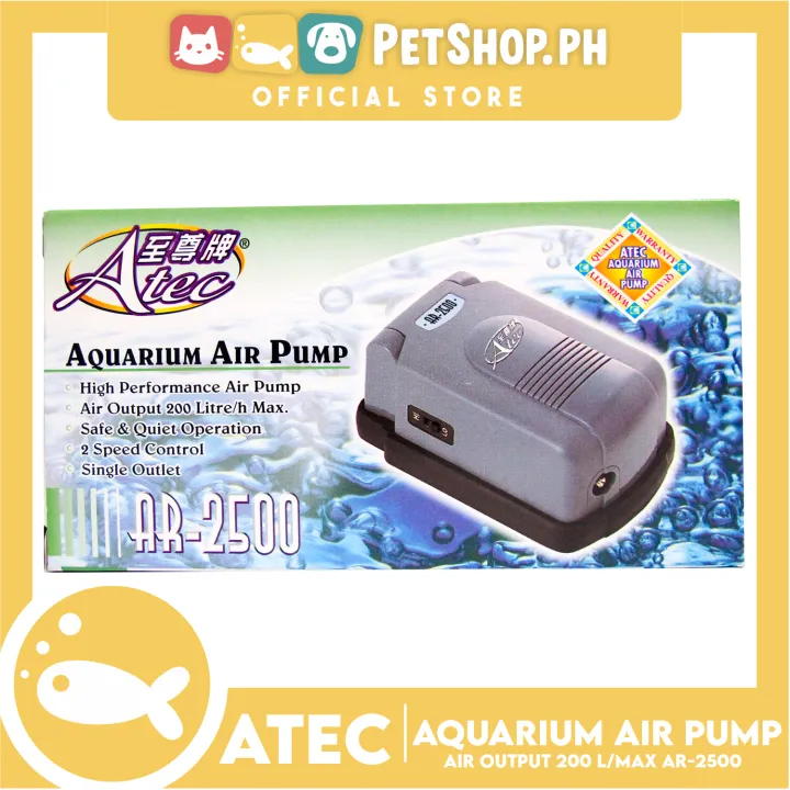 Atec Aquarium Air Pump AR2500, Aquarium 80200L, Flow Rate 200L/hr