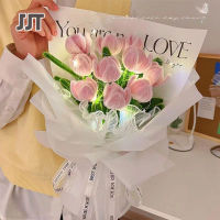 JJT ดอกทิวลิปแบบแท่งไฟกลางคืนชุดวัสดุ Diy Kado Romantis แฮนด์เมดสุดสร้างสรรค์สำหรับแฟนสาว