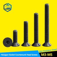 Soket Heksagonal Countersunk Kepala Tutup Sekrup Cangkir Datar Sekrup Hex Countersunk Hitam 304 Baja Tahan Karat DIN7991