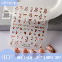 Lilei CUTE Retro Rabbit 5D สติกเกอร์เล็บรูปลอกเล็บ Art adhesive DIY ตกแต่งเล็บ