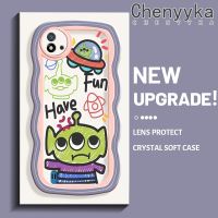 Chenyyka เคสสำหรับ Realme C20 C20A C11 2021 C11 2020 Narzo 50i กรณีแฟชั่นน่ารักมอนสเตอร์คนต่างด้าวที่มีสีสันน่ารักครีม Wave ขอบนุ่มกันกระแทกแบบใสเคสมือถือ Creative โปร่งใสลายกล้องถ่ายรูปปลอกง่ายป้องกันซิลิโคนฝาครอบ