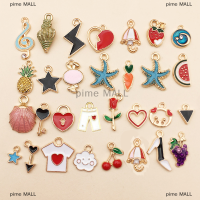 pime MALL 30ชิ้น/ล็อตเคลือบผิวผสม Charms จี้เครื่องประดับ DIY CRAFT สร้างสีสัน