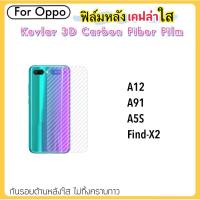 ฟิล์มหลัง เคฟล่า (Kevlar) For OPPO FindX2 FindX3 FindX3Pro A5s A12 A91 A95 ฟิล์มหลังใส คาร์บอนไฟเบอร์ Corbon Fiber