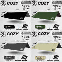 K2 Cozy ทาร์ปกันน้ำ 5000 mm. กันแดดกันฝนได้สบายๆ สมอเหล็กเรืองแสง เชือกสะท้อนแสงตัวปรับเร่งตึง ครบในชุด