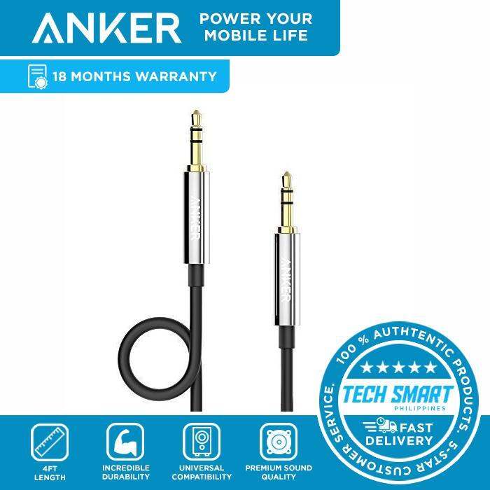 Anker 3.5mm Premium AUX Audio Cable (4ft) for Headphones, iPod, iPhone