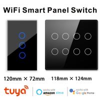 4x4 Brazil tuya WiFi 4/6/8 Gang intelligent Wall Switch Voice Control Touch Sensor LED Light Switches Alexa Google Home 100-240V Push Button