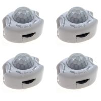 4X PIR Infrared Motion Sensor Detector DC5-24V Auto On/Off Timer Switch LED Light Body PIR Motion Sensor Lamp(White)