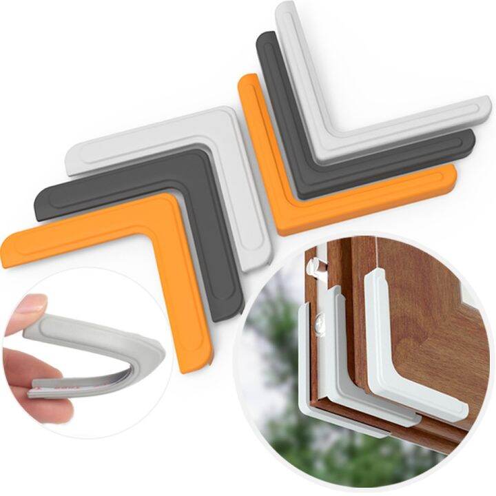 【CW】 4 Pcs Silicone Safety Banding Guards Aluminum Angles Windows Anti