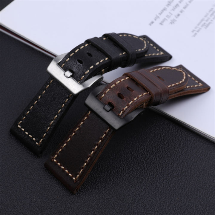 high-quality-italian-thickness-retro-crazy-horse-genuine-leather-watchband-pin-buckle-for-strap-watch-band-tools-26mm