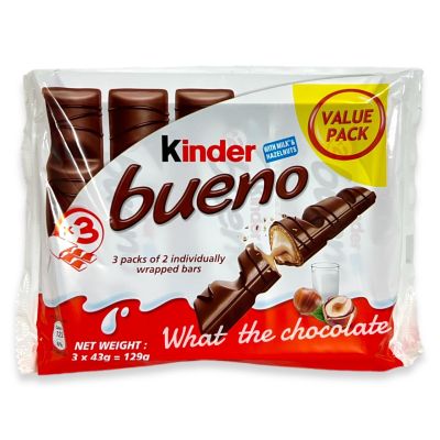 Kinder bueno value pack ช็อคโกแลตคินเดอร์บรูโน่ (1ห่อมี 3แท่งคู่)