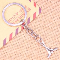 20pcs New Fashion Keychain 16x23mm hockey club Pendants DIY Men Jewelry Car Key Chain Ring Holder Souvenir For Gift