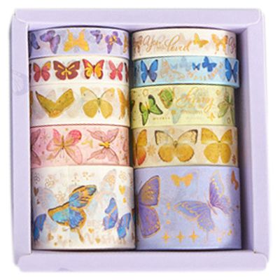 10PCS Washi Tape Gift Box Scrapbook Decoration Masking Tape Creative Art Handbook Material DIY Stickers