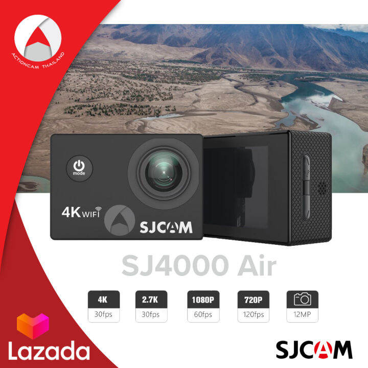 sjcam-sj4000-air-4k-action-camera-wifi-air-สีดำ-กล้องกันน้ำ-ดำน้ำลึก-30-เมตร-กล้องติดหมวกกันน๊อค-กล้องแอคชั่น-กล้องถ่ายวีดีโอ-กล้องถ่ายเซลฟี่-ประกัน-1ปี