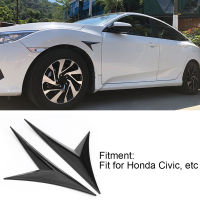 สีดำ Vent ฝาครอบด้านข้าง Vent Fender Air Vent Air Flow Fender Fenders Cover Trim Fit สำหรับ Honda Civic Black Decor